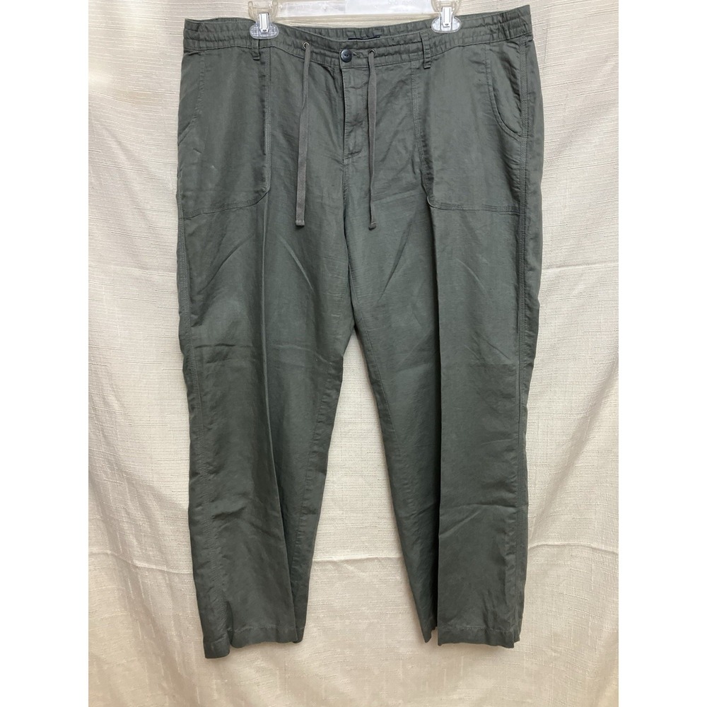 Gap Women's Olive Green Cotton Blend Straight Leg Pull On Drawstring  Size 18